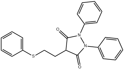 1,2-二苯基-4-(2-苯硫基)乙基-3,5-吡唑烷二酮(苯磺保泰松粗品) 结构式