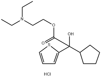2-(diethylamino)ethyl alpha-cyclopentyl-alpha-hydroxythiophen-2-acetate hydrochloride 结构式