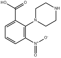 3-硝基-2-哌嗪-1-苯甲酸 结构式