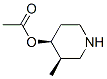 4-Piperidinol,3-methyl-,acetate(ester),(3R,4S)-(9CI) 结构式