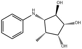 1,2,3-Cyclopentanetriol, 4-methyl-5-(phenylamino)-, (1R,2R,3R,4R,5S)- (9CI) 结构式