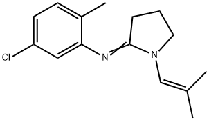 N-(5-chloro-2-methyl-phenyl)-1-(2-methylprop-1-enyl)pyrrolidin-2-imine 结构式