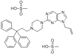 9-Allyl-2-(4-(2-tritylethyl)-1-piperazinyl)-9H-purine dimethanesulfona te 结构式