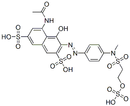 5-Acetylamino-4-hydroxy-3-[[4-[[[2-(sulfooxy)ethyl]sulfonyl]methylamino]phenyl]azo]-2,7-naphthalenedisulfonic acid 结构式