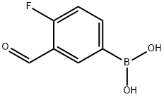4-氟-3-醛基苯硼酸 结构式