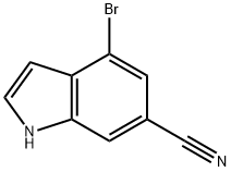 4-溴-1H-吲哚-6-甲腈 结构式