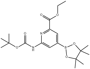 2-N-BOC-AMINO-6-ETHOXYCARBONYLPYRIDINE-4-BORONIC ACID PINACOL ESTER 结构式