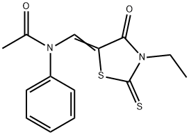 N-[(3-ethyl-4-oxo-2-thioxo-5-thiazolidinylidene)methyl]-N-phenylacetamide 结构式