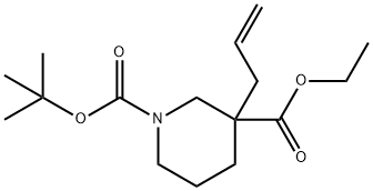 1-BOC-3-烯丙基哌啶-3-甲酸乙酯 结构式