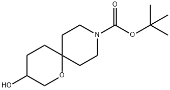 3-羟基-1-氧杂-9-氮杂螺[5.5]十一烷-9-羧酸叔丁酯 结构式