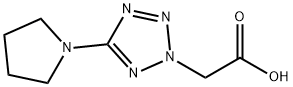 2-[5-(Pyrrolidin-1-yl)-2H-tetrazol-2-yl]ethanoic acid, 2-(Carboxymethyl)-5-(pyrrolidin-1-yl)-2H-tetrazole 结构式