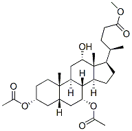 methyl 3-alpha,7-alpha-diacetoxy-12-alpha-hydroxy-5-beta-cholan-24-oate 结构式