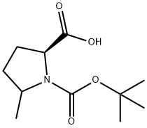 (2S)-N-Boc-5-甲基吡咯烷-2-甲酸 结构式