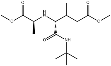 Pentanoic acid, 5-[(1,1-dimethylethyl)amino]-4-[[(1S)-2-methoxy-1-methyl-2-oxoethyl]amino]-3-methyl-5-oxo-, methyl ester, (4R)- (9CI) 结构式