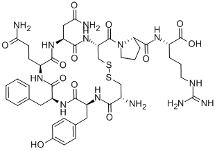 CYS-TYR-PHE-GLN-ASN-CYS-PRO-ARG (DISULFIDE BRIDGE:CYS1-CYS6) 结构式