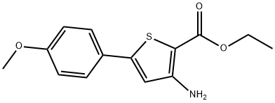 3-氨基-5-(4-甲氧苯基)噻吩-2-甲酸乙酯 结构式