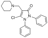 3-Pyrazolin-5-one, 3-chloro-1,2-diphenyl-4-(piperidinomethyl)- 结构式