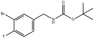 3-溴-4-氟苄基氨基甲酸叔丁酯 结构式