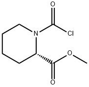 2-Piperidinecarboxylic acid, 1-(chlorocarbonyl)-, methyl ester, (2S)- (9CI) 结构式