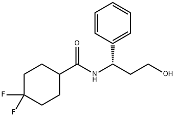 4,4-二氟-N-((1S)-3-羟基-1-苯基丙基)环己烷甲酰胺 结构式