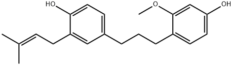 1-(4-羟基-2-甲氧基苯基)-3-(4-羟基-3-异戊烯基苯基)丙烷 结构式