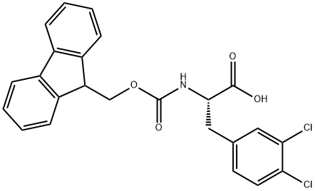 3-(3,4-DICHLORO-PHENYL)-2-(9H-FLUOREN-9-YLMETHOXYCARBONYLAMINO)-PROPIONIC ACID 结构式