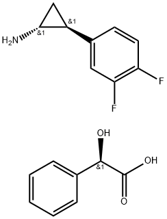 (1R,2S)-2-(3,4-二氟苯基)环丙胺 (R)-扁桃酸盐 结构式