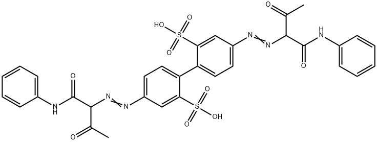 4,4'-bis[[2-oxo-1-[(phenylamino)carbonyl]propyl]azo][1,1'-biphenyl]-2,2'-disulphonic acid 结构式