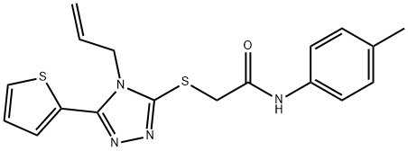 2-{[4-allyl-5-(2-thienyl)-4H-1,2,4-triazol-3-yl]sulfanyl}-N-(4-methylphenyl)acetamide 结构式