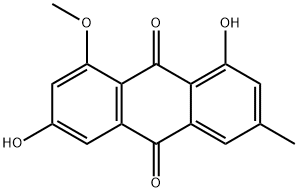 1,6-二羟基-8-甲氧基-3-甲基蒽-9,10-二酮 结构式