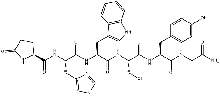 5-氧-L-脯氨酰-L-组氨酸-L-色氨酸-L-丝氨酰-L-酪氨酰-甘氨酰胺 结构式