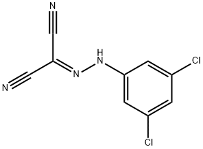 2-[2-(3,5-DICHLOROPHENYL)HYDRAZONO]MALONONITRILE 结构式