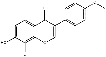 7,8-Dihydroxy-4'-methoxy isoflavone (Retusin)  结构式