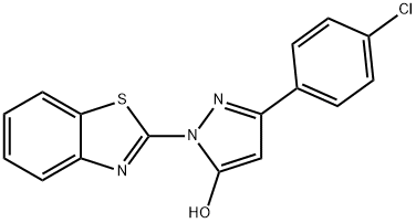 1-(1,3-苯并噻唑-2-基)-3-(4-氯苯基)-1H-吡唑-5-醇 结构式