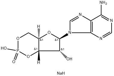 腺苷-3',5'-环状单磷酸钠水合物 结构式