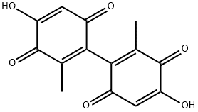 5,5'-Dihydroxy-3,3'-dimethyl-2,2'-bi(1,4-benzoquinone) 结构式