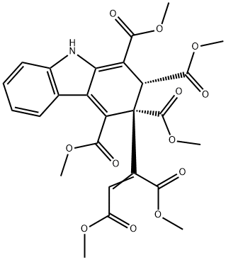 3,9-Dihydro-3-[(Z)-3-methoxy-1-(methoxycarbonyl)-3-oxo-1-propenyl]-2H-carbazole-1,2,3,4-tetracarboxylic acid tetramethyl ester 结构式