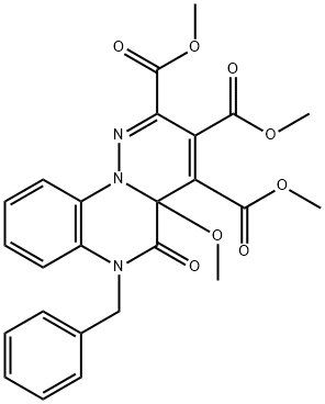 6-Benzyl-5,6-dihydro-4a-methoxy-5-oxo-4aH-pyridazino[1,6-a]quinoxaline-2,3,4-tricarboxylic acid trimethyl ester 结构式