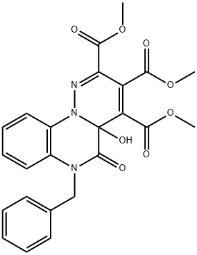 6-Benzyl-5,6-dihydro-4a-hydroxy-5-oxo-4aH-pyridazino[1,6-a]quinoxaline-2,3,4-tricarboxylic acid trimethyl ester 结构式