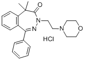 4H-2,3-Benzodiazepin-4-one, 3,5-dihydro-5,5-dimethyl-3-(2-(4-morpholin yl)ethyl)-1-phenyl-, hydrochloride 结构式