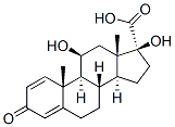 (11BETA,17ALPHA)-11,17-二羟基-3-氧代雄甾-1,4-二烯-17-羧酸 结构式