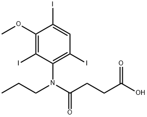 Butanoic acid, 4-oxo-4-(propyl(2,4,6-triiodo-3-methoxyphenyl)amino)- ( 9CI) 结构式