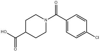 1-(4-氯苯甲酰基)-4-哌啶羧酸 结构式