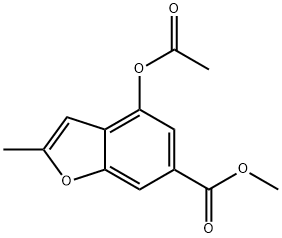 4-乙酰氧基-2-甲基-6-苯并呋喃甲酸甲酯 结构式