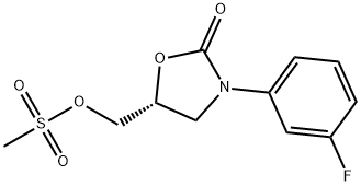(5R)-3-(3-氟苯基)-5-[[(甲磺酰)氧]甲基]-2-恶唑烷酮 结构式