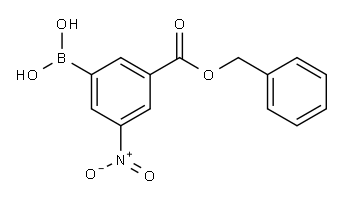 3-苄氧基羰基-5-硝基苯基硼酸 结构式