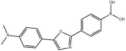 4-[5-(4-二甲基氨基苯基)噁唑-2-基]苯基硼酸 结构式