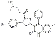 5-(4-BROMOPHENYL)-3-(1,2-DIHYDRO-6-METHYL-2-OXO-4-PHENYL-3-QUINOLINYL)-4,5-DIHYDRO-G-OXO-1H-PYRAZOLE-1-BUTANOIC ACID 结构式