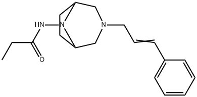 3,8-Diazabicyclo(3.2.1)octane, 3-(3-phenylallyl)-8-propionylamino- 结构式