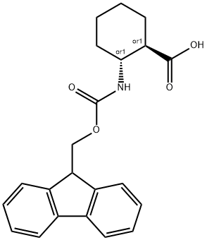 反-2-(FMOC-氨基)-环己烷羧酸 结构式